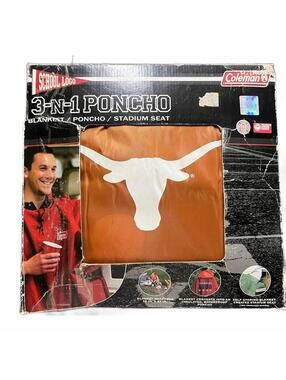 Texas Longhorns 3-N-1 Waterproof Poncho Blanket Stadium Seat